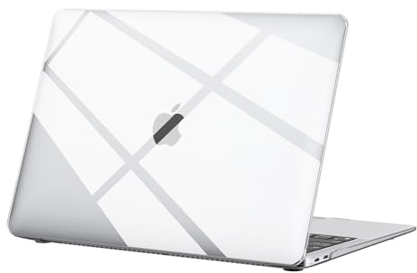 BlueSwan for MacBook Air 13 inch Case 2018-2021 M1 Chip, Crystal Clear | Business Hard Shell compatible with Mac Air 15 M5 M4 M3 M2 (2026-2023 A3448 A3241 A3114 A2941), (Blue Edge) Frosted Sky Blue