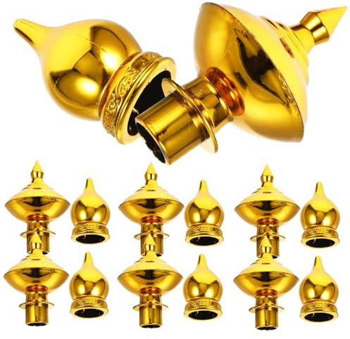 GANAZONO 12pcs Flagpole Ball Topper Set, Outdoor Flagpole Ornament Accessories for Garden Flags, Includes Size 3 and 5 Finials, Sturdy Flag Pole Decoration for Ceremony and Sports Events