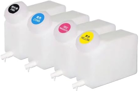 Système d'alimentation en encre 4Colos Compatible avec imprimantes éco-solvant compatible avec Roland RS640 740 Mutoh VJ1604 Mimaki JV33 comprend 4 réservoirs et 4 cartouches(4pcs Ink Bottle)