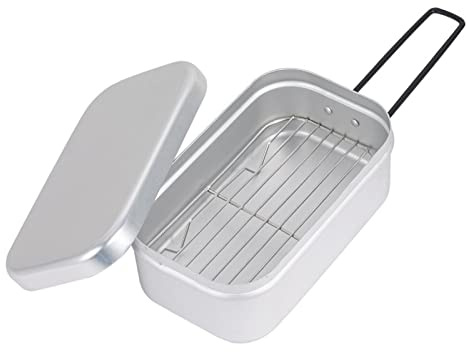 Lonchera de aluminio japonés para exteriores, 800 ml, con asa plegable, portátil, para viajes, picnic, camping, cocina, al vapor, fiambrera para hombres, contenedores resistentes y reutilizables de