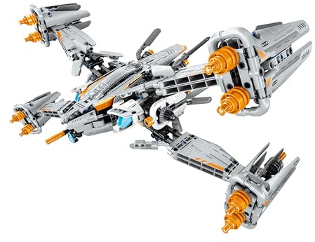 iM.Master - X Warship Raumflotte Spielzeugraumschiff - Klemmbausteine für Erwachsene Kinder - Ausstellungsplattform mechanische Transmission - 1018 Teile 1:35 - STEM Lernspielzeug - Modell zum Bauen