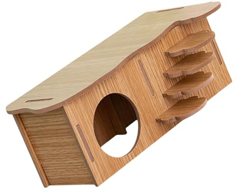xbiez Grande maison en bois pour hamster avec accès facile