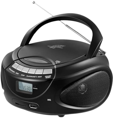 Agwuoetr Student Learning Portable CD Cassette Lecteur Bluetooth AM/FM Radio Radio MP3 Multifonctionnel Stéréo Music Player EU