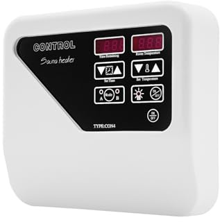 Saunaofen Temperaturregler, 380V-415V Sauna Digital Controller, Wandmontage, Digitale LCD-Anzeige, 40-105℃ mit Überhitzungsschutz, für 3-9KW Saunaöfen