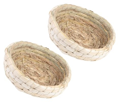 VALICLUD Lot de 2 Nids de Pigeons en Paille Naturelle Nid d'Œufs pour Animaux Domestiques Abri Respirant et Chaud pour Reproduction Accessoire pour Colombophiles Taille Artisanale
