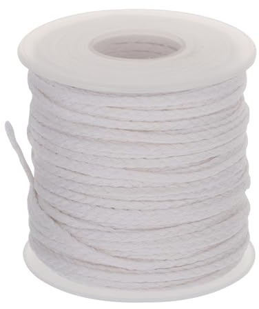 UTHCLO Stoppino per Candele in Cotone Fai da Te 61 M Rotolo Intrecciato senza Fumo per Candele a Colonna, Tealight e Paraffina Accessorio per Fabbricazione Artigianale