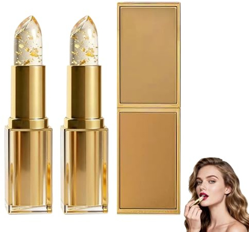 Lápiz labial adaptativo de PH, 2026 Beauty Lipstick 24 horas de duración, ilumina el color de los labios, hidrata y previene el agrietamiento del lápiz labial, rápido a un tono perfecto (2 unidades)