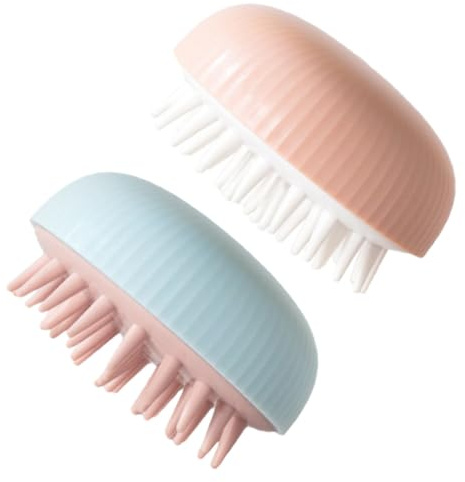 HEALEEP 2 Stück Silikon Waschbürsten für Kopfhautpflege und Shampoo Massage Haarbürste mit Erhöhtem Reibungswiderstand für Empfindliche Kopfhaut und Friseursalon