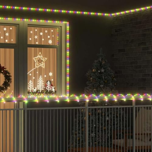 LoogCape Lichtseil mit 1200 LEDs Mehrfarbig 50 m PVC flexible Außen- und Innenbeleuchtung mit Fernbedienung dimmbar Timer wasserdicht für Garten Balkon Terrasse Tannenbaum Dekoration