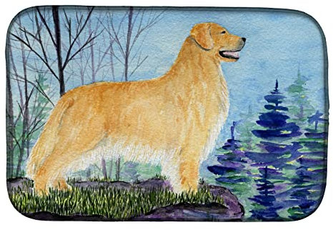 Caroline's Treasures SS8607DDM Golden Retriever - Esterilla de Secado de Platos, Escurridor de Bayetas, 35,5 x 53 cm, Multicolor
