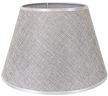 DULEE 8.5'' E27/E14 Screw Tela Pantalla de Lámpara de Pie Mesa y Lámpara de Noche,(Top)15cm x (Altura)17cm x (Fondo)22cm,Gris