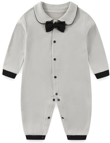 Gajaous Tuta Baby Elegante in Stile Gentleman,Completo con Colletto e Papillon per Foto e Cerimonie 0-12 Mesi