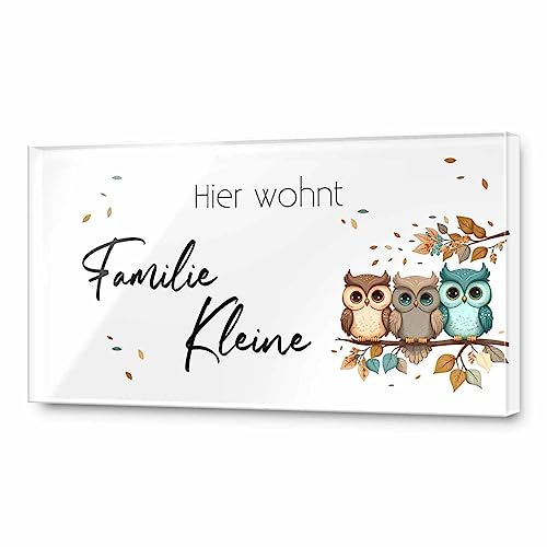 Türschild Namensschild für die Haustür 29x15 cm mit UV Druck und einem einzigartigem Design Eingangsschild Garten Familienschild Klingelschild Klingelplatte Funk-Klingel