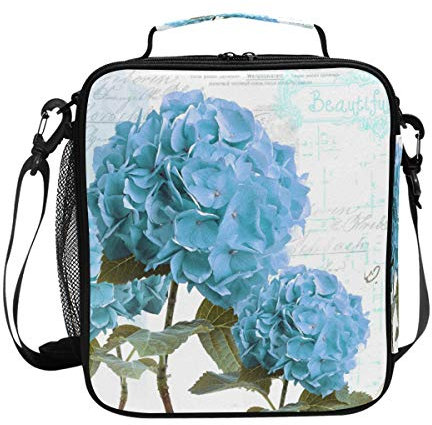 Montoj Vintage Blue Hortensien Thermo-Kühltasche Lunchbag Wasserdicht Ice Pack