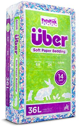 PETSPICK Uber Mjukt papper husdjur sängkläder för små djur, konfetti, 36 L