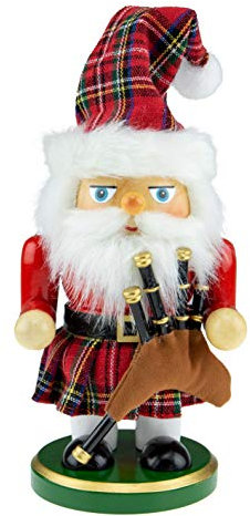 Clever Creations Traditioneller schottischer Nussknacker aus Holz mit Dudelsack | festliche Weihnachtsdekoration | 17,8 cm hoch | perfekt für Regale und Tische