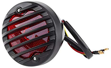 Kuuleyn Feu arrière de frein, feu arrière de moto rond noir pour Scooters Bobber Chopper ATV
