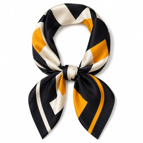 MAIRY Silk Head Scarf Silk Feeling Scarf Medium Square Satin Head Neck Scarf for Women Hair Sleeping at Night GB070198