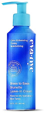 Eva NYC Brass to Sass Brunette Leave-In Cream for Color-Treated Hair, Vegan No-Rinse Toner for Brassy Orange Tones, 5.4 fl oz