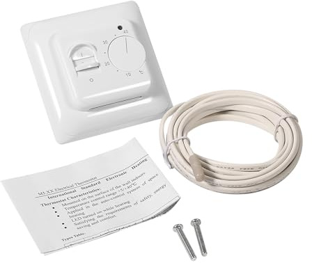 Termostato Ambiente a Pavimento 220V, Termostato Ambiente Manuale Meccanico, Regolatore di Temperatura, Installazione a Superficie del Riscaldamento a Pavimento con Interruttore Generale
