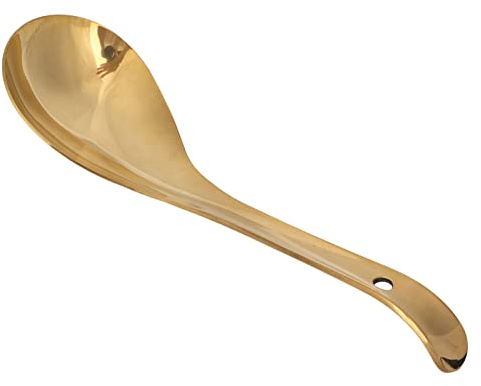 Cucharas para Servir, Latón Dorado Cuchara para Servir Grande Cucharas para Sopa Cucharas para Uso General de Cocina Cubiertos de Mesa Utensilios para Servir Buffet Banquete (L)