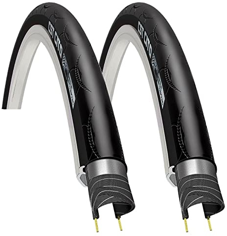 ECOVELO 2 Reifen 700 x 23C (23-622) Schwarz Rennrad Reifen aus Gummi klappbar BDC Road Anti-Bohren EPS