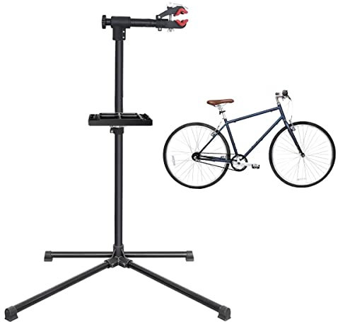 STEK Bike Repair Stand, Adjustable Heavy Duty Bicycle Maintenance for Stand with 360° Rotating Clamp and Tool Tray, Height Adjustable, Foldable Bike Workstand for Home & Shop
