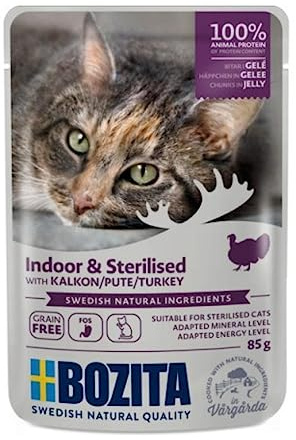 Bozita Cat Pouch Häppchen in Gelee Indoor&sterilised Pute | 12 x 85 g