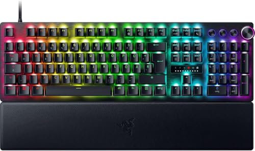 Razer Huntsman V3 Pro - Analoges optisches E-Sport Gaming-Tastatur - Snap Tap - Rapid Trigger - Schnellfeuer-Modus - Multifunktionaler Drehregler - Doubleshot-PBT-Tasten - QWERTZ DE-Layout | Schwarz