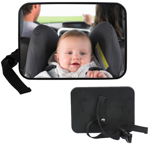 Woeau Baby Car Seat Mirror - Car Mirror for Baby, Car Mirror Baby Rear View, Baby Mirror for Car Back Seat, Baby Rear View Mirror, See Baby Mirror，Newborn Essentials