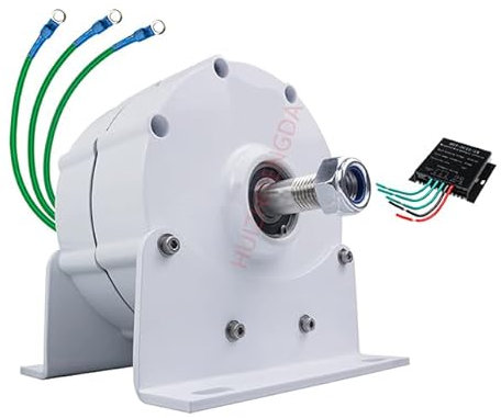 HUIZHITENGDA 12V-220V 3 Phase-Lichtmaschine, 1000W-5000W Aluminiumlegierung Mit Basis-Permanentmagnmotorgenerator Für Vertikale Horizontale Windturbinengenerator (Weiß),48v