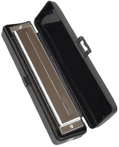 Mundharmonika 21-Loch Vibrato Mundharmonika Messing Reed Blues Harp ABS Holz Musikinstrument (Color : Eb)