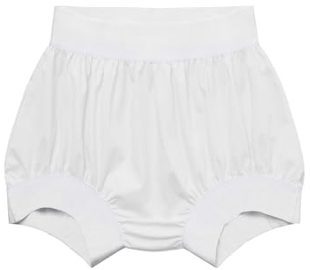 EEOST Adult Plastic Pants Diaper Cover Rubber Underwear for Incontinence Leak Proof Noiseless Waterproof Durable (White, L)