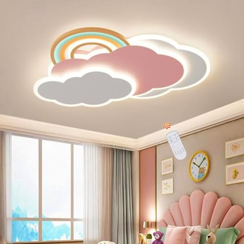 Luz De Techo LED Moderna Lámpara De Techo Nube Creativa Lámpara Infantil Regulable Con Control Remoto Araña Metal Dormitorio Para Niños Niñas Habitación Infantil Comedor Sala De Estar Luces Arcoiris