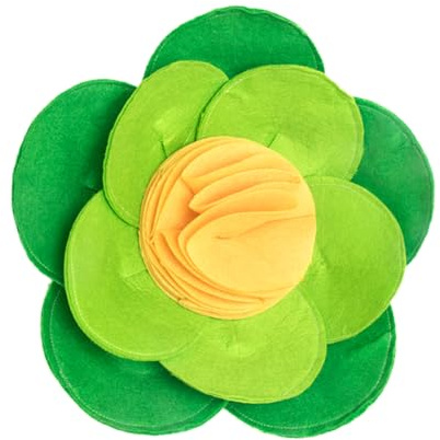 CIYODO Futtermatte für Haustiere aus Grünem Filz mit Blumenform zur Stressreduktion und Langsamem Fressen als Schnüffelpad für Hunde