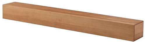 RAABYU 72'' Kaminsims Holz Wand montiert schwebendes Regal 8 tief massives Kiefernholz Natur