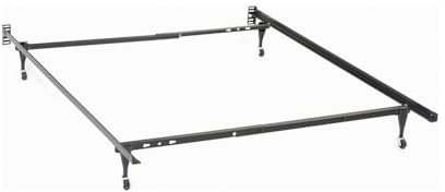 HomeStock Metal Bed Frame Twin or Full Size - Black Finish - Caster Wheels Nit