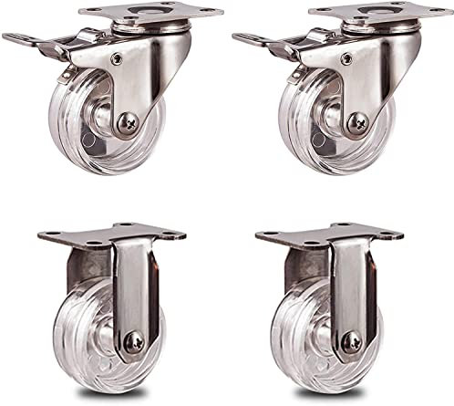 Rollen ersetzen, Hochleistungsrollen mit Platte, Lenkrollen, Radwagen, Möbelrollen, Edelstahlrollen, universelle Ersatzräder für Koffer, 4er-Pack, T