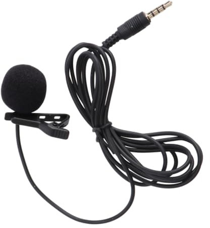 TOYANDONA Microphone Cravate Filaire Mini Métal avec Condensateur pour Téléphone Mobile Caméra Et Ordinateur Portable Noir