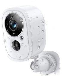VEKELETE Caméra de Surveillance extérieure Tuya Smart Life, Batterie Rechargeable, WiFi 5MP, IP, CCTV, Protection PIR, Solaire, avec sirène(Cam Add 32G Card)