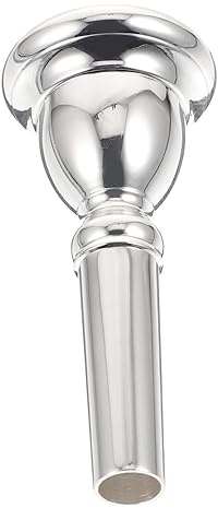 HANABASS Euphonium Mundstück Ersatz aus Kupfer mit Silberner Beschichtung Langlebiger Glanz und Griff Geeignet für Anfänger und Profis bei Blasinstrumenten