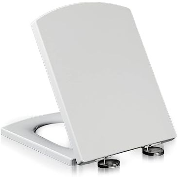Abattant WC Charnières carrées Blanches à Fixation par Le Haut, faciles à Laver 03A