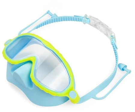 Yhsioaklo Gafas de natación para niños con cubierta de nariz, máscara de esnórquel impermeable antivaho para jóvenes de 4 a 16 años, trajes de baño, gafas de buceo para adolescentes, ajuste sin fugas