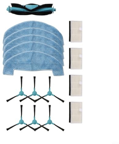 Honseadek Filtros Cepillos Laterales Kits de paños de fregona, para Cecotec para Conga 2499 Ultra Robot Aspirador Accesorios de repuesto