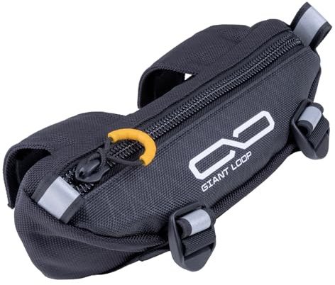 Giant Loop Zigzag Handlebar Bag, 1.5 Liter Black Windshield Pouch, Fits Any Motorbike, Dirt Bike & Snow Bike