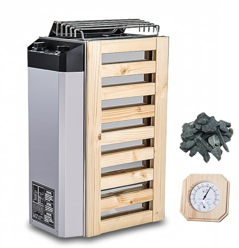 LADECNERHT Stufa per Sauna, 3,6 Kw 220 V, Controllo Interno della Temperatura Regolabile, Stufa Elettrica per Sauna in Acciaio Inox, Stufa Elettrica per Sauna Ad Alta Efficienza di Riscaldamento