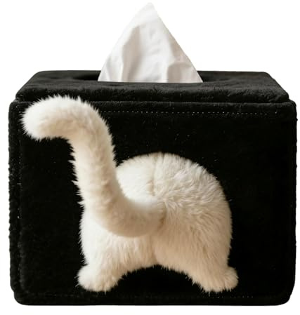 Masoog Taschentuch Spender Box | Taschentuchspender In Form Eines Katzenhinterns,Weicher Plüsch Taschentuchhalter | Für Küche, Badezimmer, Schlafzimmer, Kommoden, Wohnung und Toilette