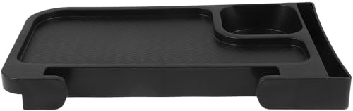 BCOATH Portavasos Lateral para Silla Plegable de Jardín Negro, Soporte Organizador para Bebidas Compatible Sillones Reclinables y Tumbonas, Bandeja Portátil para Camping y Patio