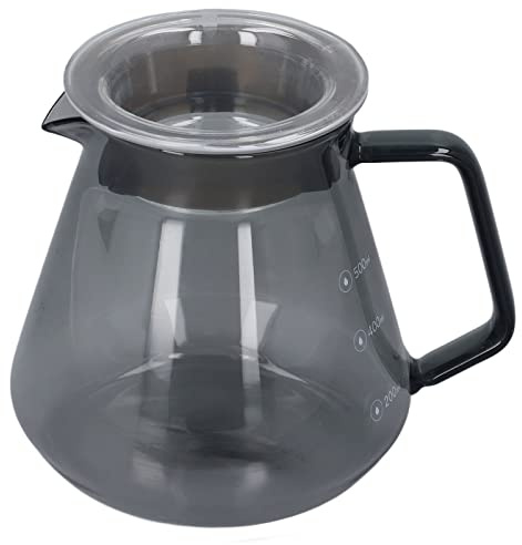 Segrehy Caffettiera elettrolitica grigia Caffettiera manuale in vetro ad alto borosilicato per la di casa Tazza filtro per server da caffè a prova di esplosione resistente al calore e (500ml)