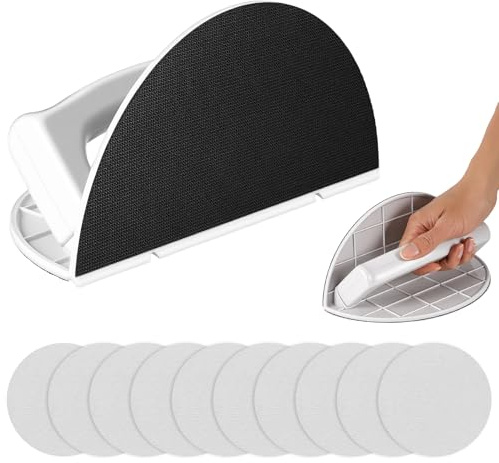 Utensile per sandpaper semi-circolare, levigatrice angolare a 90°, cartongesso con grana 180 e 320 (5 fogli ciascuno), ideale per pulire e lucidare angoli del muro a secco, carta vetrata
